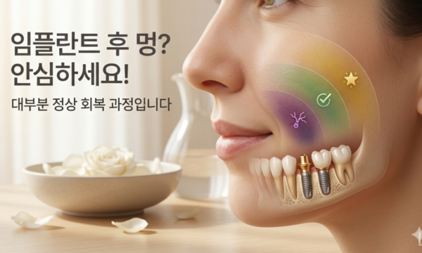 임플란트 수술 후 멍이 들었어요 — 정상인가요? 언제 없어지나요